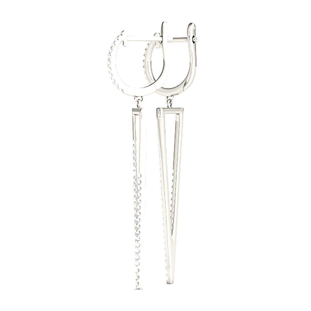0.62 ctw Diamond Drop Modern Earrings-VIRABYANI